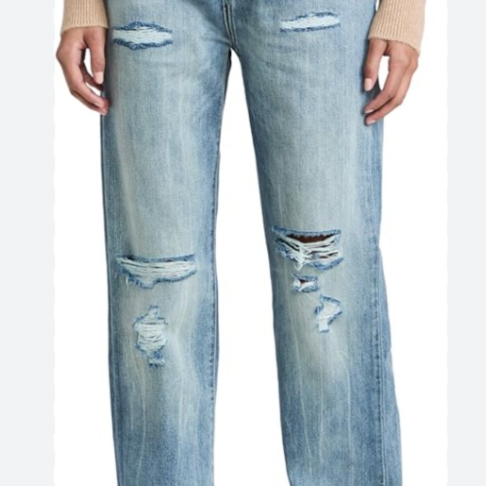7 For All Mankind
Easy HighRise Distressed StraightLeg Jeans , 27 (4)
